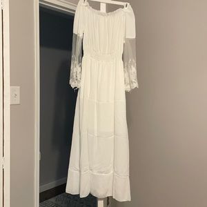 White off the shoulder medium dress